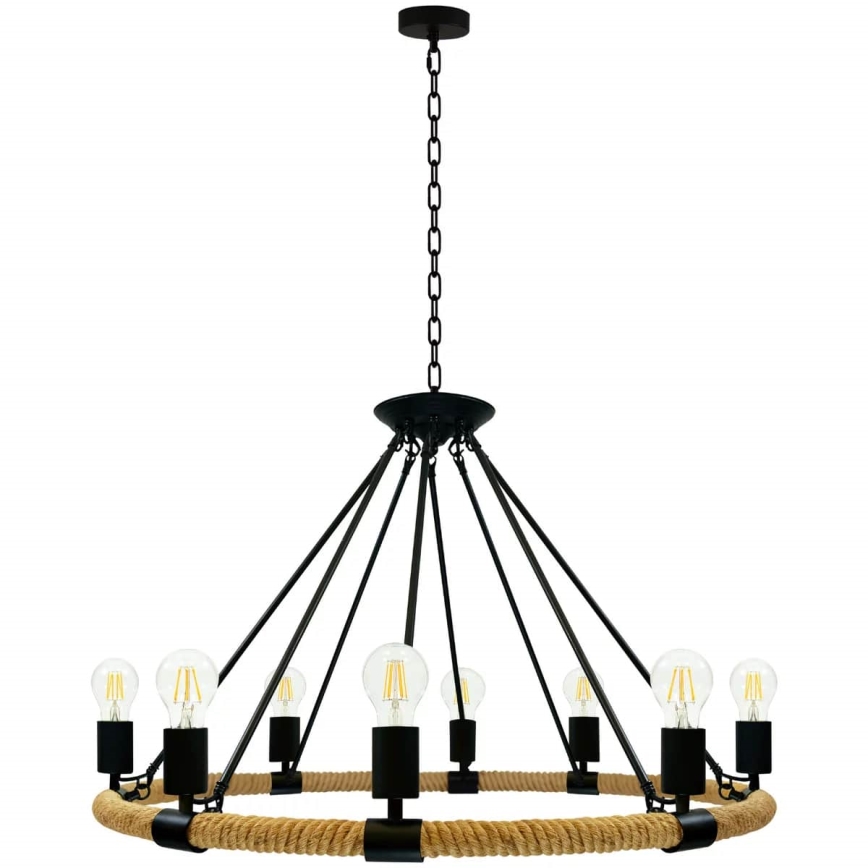 Lámpara de araña LED con cadena ROPE ARTHUR 8xE27/6W/230V