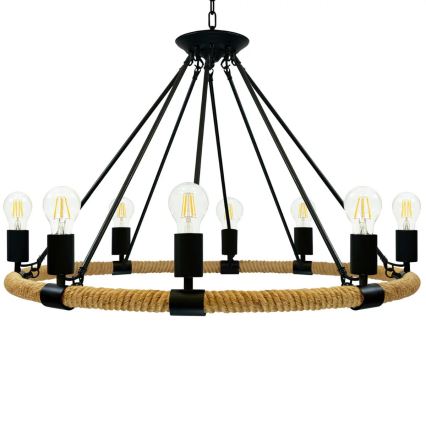 Lámpara de araña LED con cadena ROPE ARTHUR 8xE27/6W/230V