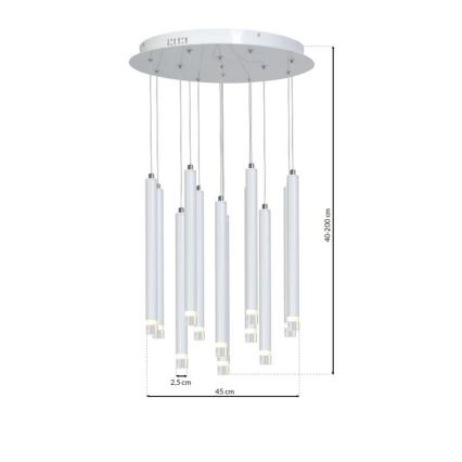 Lámpara de araña LED en cadena ALBA 12xLED/1W/230V blanco
