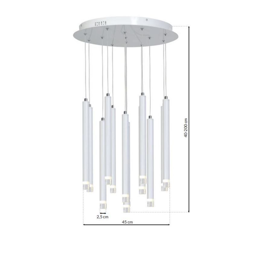 Lámpara de araña LED en cadena ALBA 12xLED/1W/230V blanco