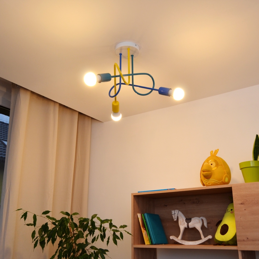 Lámpara de araña LED infantil OXFORD 3xE27/15W/230V