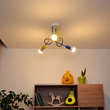 Lámpara de araña LED infantil OXFORD 3xE27/15W/230V