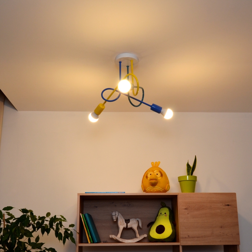 Lámpara de araña LED infantil OXFORD 3xE27/15W/230V