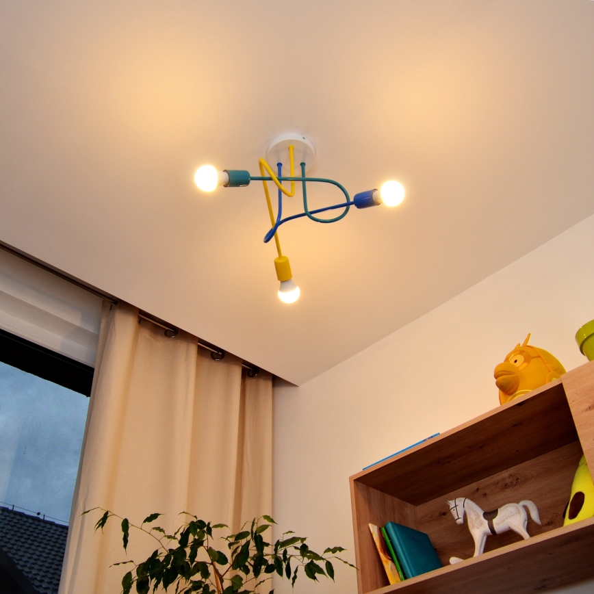 Lámpara de araña LED infantil OXFORD 3xE27/15W/230V