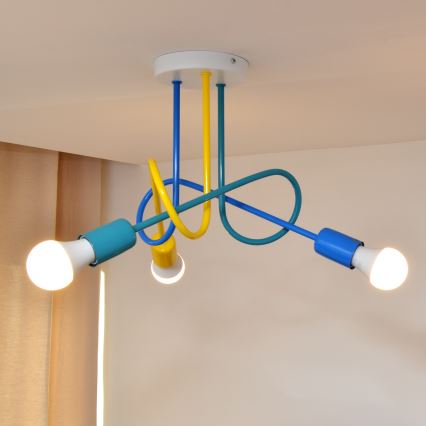 Lámpara de araña LED infantil OXFORD 3xE27/15W/230V