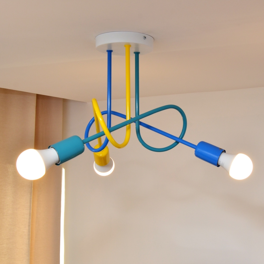 Lámpara de araña LED infantil OXFORD 3xE27/15W/230V