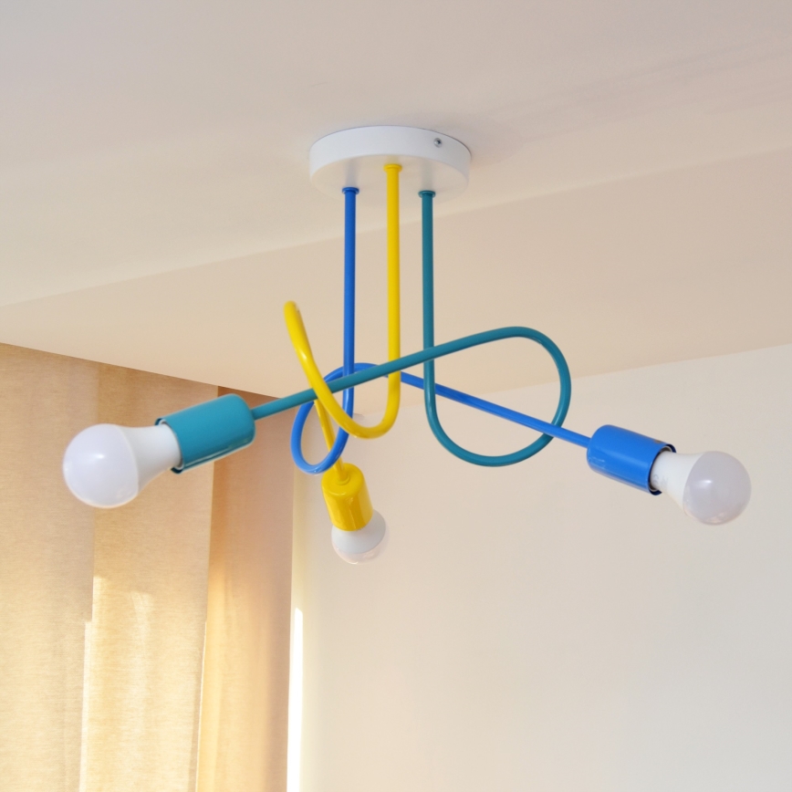 Lámpara de araña LED infantil OXFORD 3xE27/15W/230V