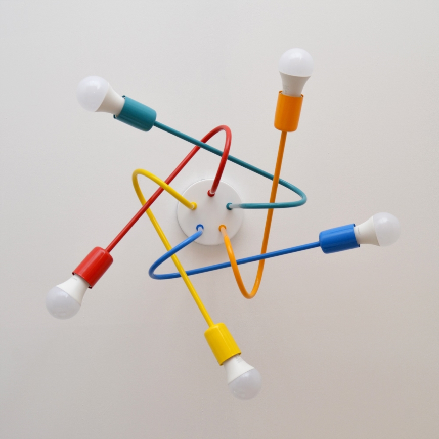 Lámpara de araña LED infantil OXFORD 5xE27/15W/230V