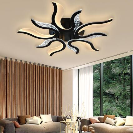Lámpara de araña LED regulable de superficie LED/65W/230V 3000-6500K negro + mando a distancia