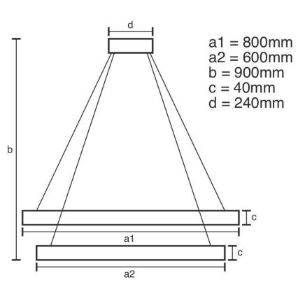 Lámpara de araña LED regulable LED/100W/230V 3000-6500K diá. 80 cm + control remoto