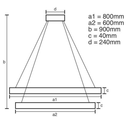 Lámpara de araña LED regulable LED/100W/230V 3000-6500K diá. 80 cm + control remoto