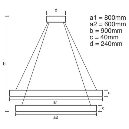 Lámpara de araña LED regulable LED/100W/230V 3000-6500K diá. 80 cm + control remoto