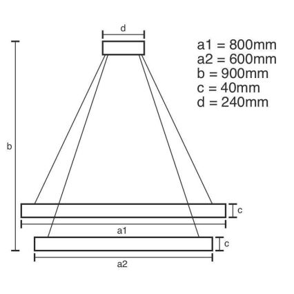 Lámpara de araña LED regulable LED/100W/230V 3000-6500K diá. 80 cm + control remoto