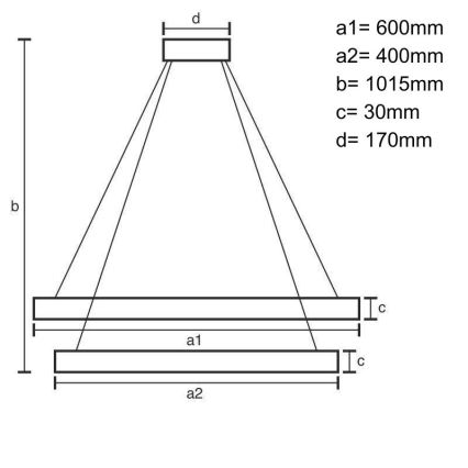 Lámpara de araña LED regulable LED/100W/230V 3000-6500K diá. 60 cm + control remoto