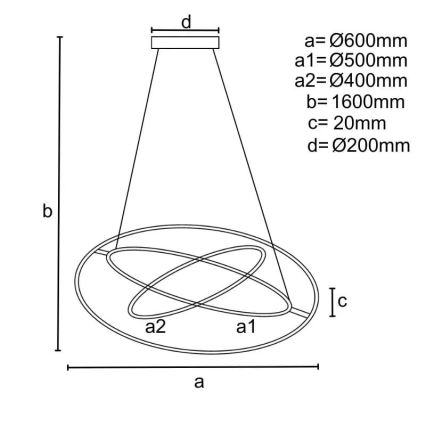 Lámpara de araña LED regulable LED/105W/230V 3000-6500K diá. 60 cm + control remoto