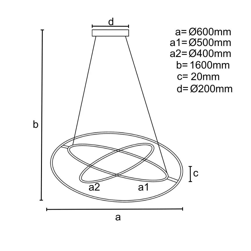 Lámpara de araña LED regulable LED/105W/230V 3000-6500K diá. 60 cm + control remoto
