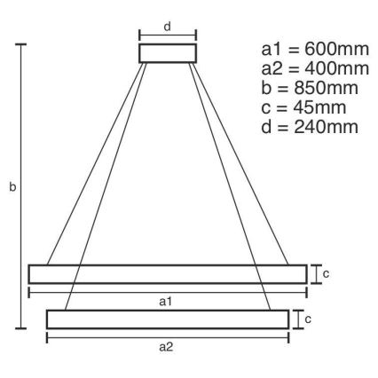 Lámpara de araña LED regulable LED/120W/230V 3000-6500K diá. 60 cm + control remoto