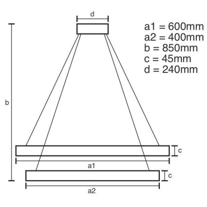 Lámpara de araña LED regulable LED/120W/230V 3000-6500K diá. 60 cm + control remoto