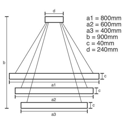 Lámpara de araña LED regulable LED/125W/230V 3000-6500K diá. 80 cm + control remoto