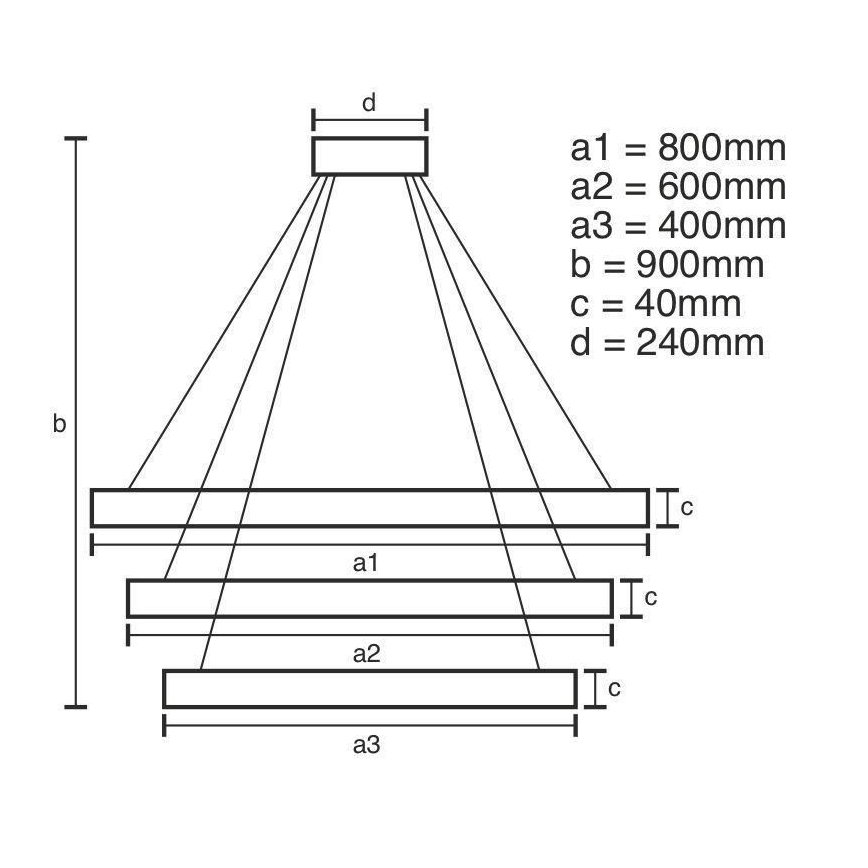 Lámpara de araña LED regulable LED/125W/230V 3000-6500K diá. 80 cm + control remoto