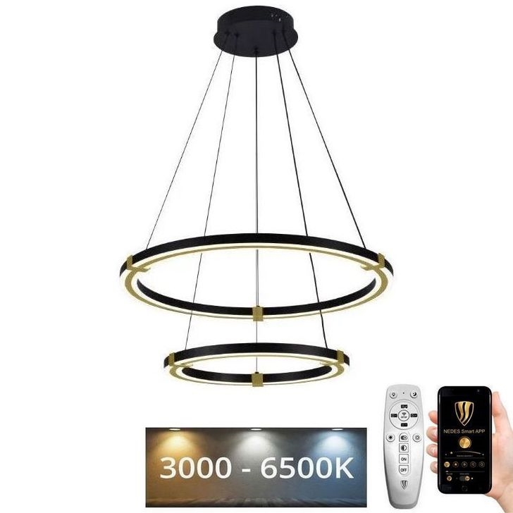 Lámpara de araña LED regulable LED/130W/230V 3000-6500K diá. 60 cm + control remoto