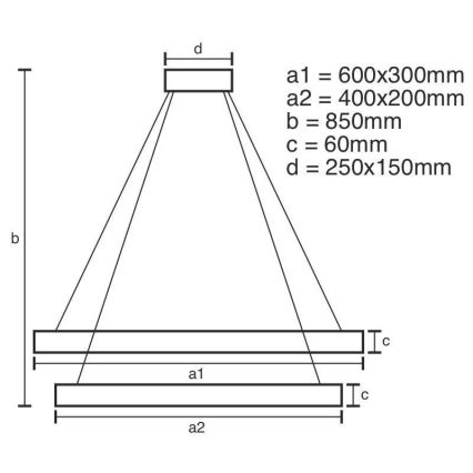 Lámpara de araña LED regulable LED/130W/230V 3000-6500K + mando a distancia