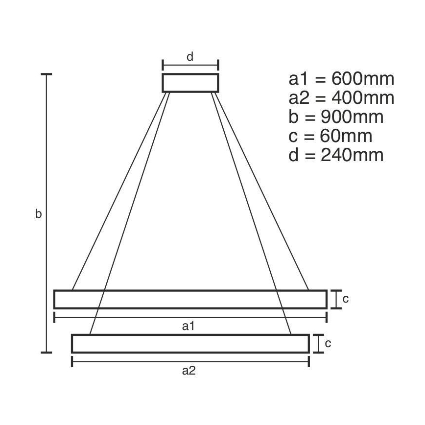 Lámpara de araña LED regulable LED/135W/230V 3000-6500K diá. 60 cm + control remoto