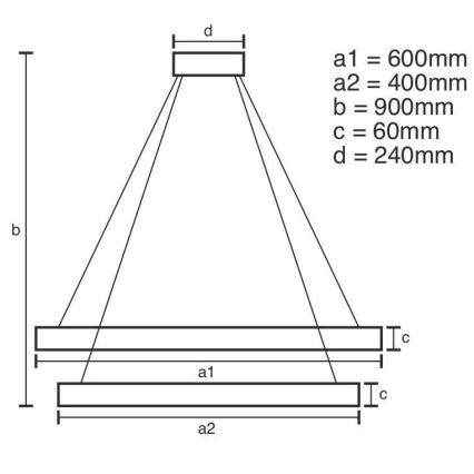 Lámpara de araña LED regulable LED/135W/230V 3000-6500K diá. 60 cm + control remoto