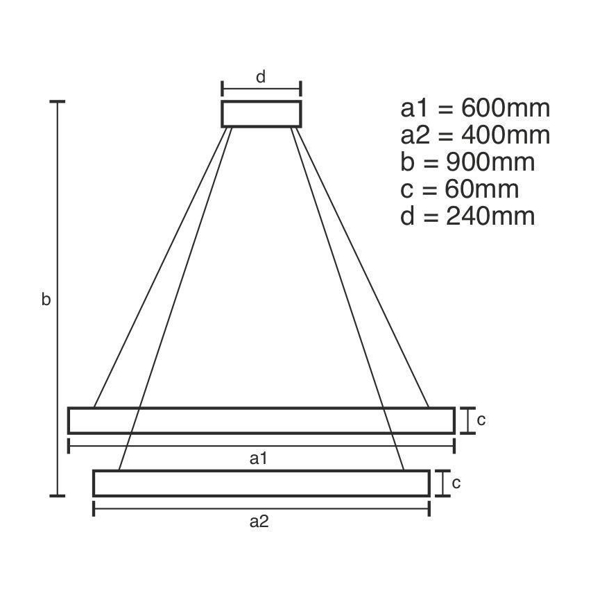Lámpara de araña LED regulable LED/135W/230V 3000-6500K diá. 60 cm + control remoto