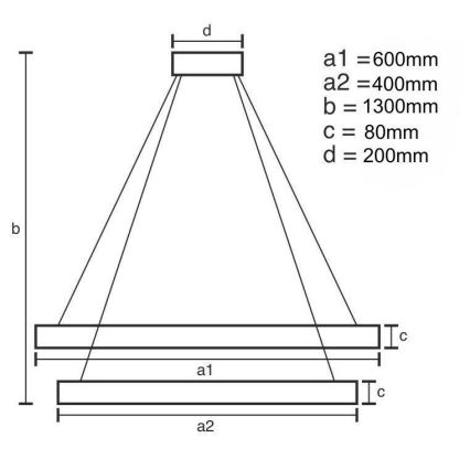 Lámpara de araña LED regulable LED/140W/230V 3000-6500K diá. 60 cm + control remoto