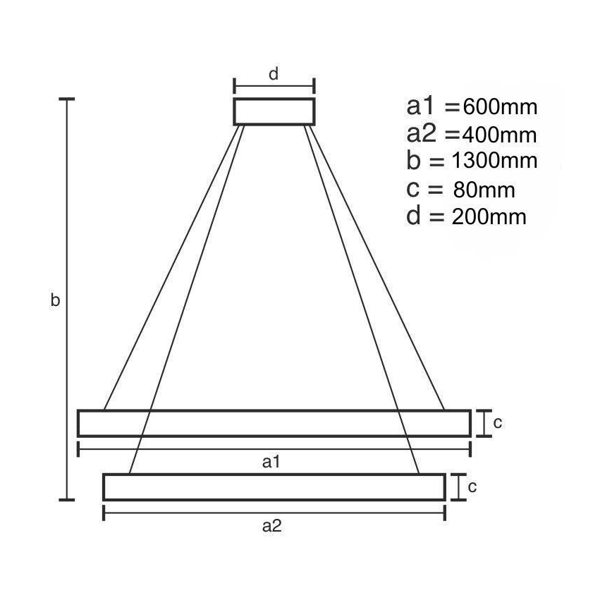 Lámpara de araña LED regulable LED/140W/230V 3000-6500K diá. 60 cm + control remoto