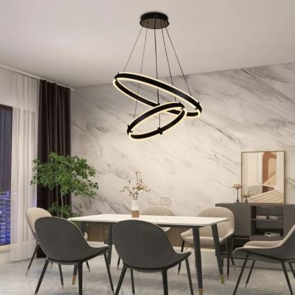 Lámpara de araña LED regulable LED/140W/230V 3000-6500K diá. 60 cm + control remoto