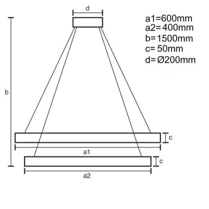 Lámpara de araña LED regulable LED/140W/230V 3000-6500K diá. 60 cm + control remoto