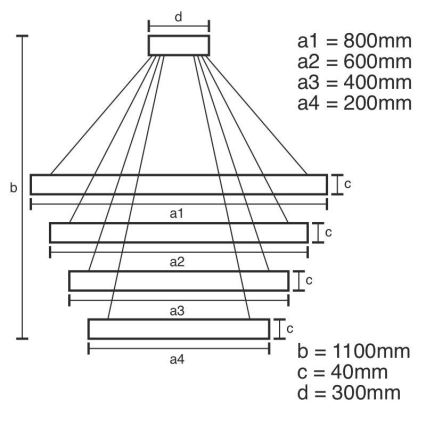 Lámpara de araña LED regulable LED/165W/230V 3000-6500K diá. 80 cm + control remoto