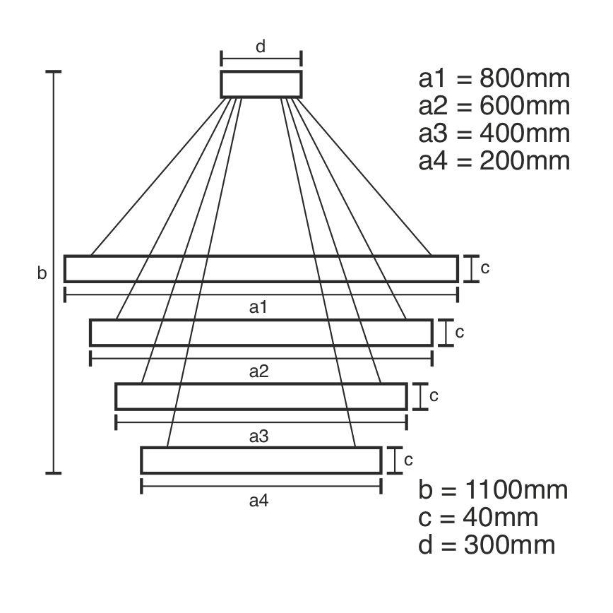 Lámpara de araña LED regulable LED/165W/230V 3000-6500K diá. 80 cm + control remoto