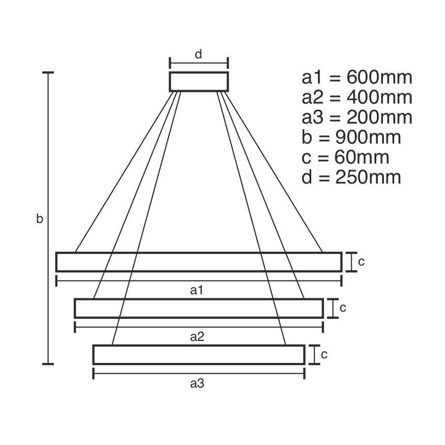 Lámpara de araña LED regulable LED/165W/230V 3000-6500K diá. 60 cm + control remoto