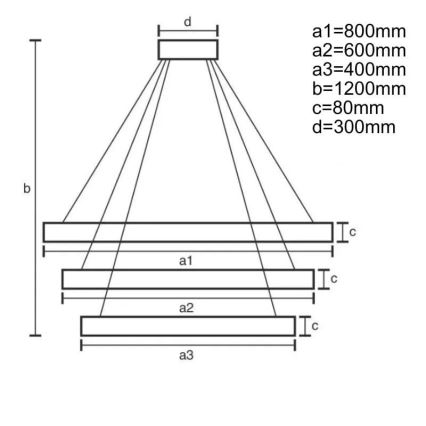 Lámpara de araña LED regulable LED/170W/230V 3000-6500K diá. 80 cm + control remoto
