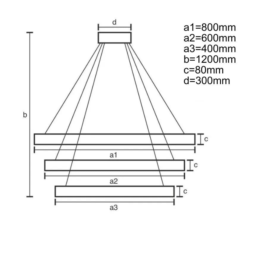 Lámpara de araña LED regulable LED/170W/230V 3000-6500K diá. 80 cm + control remoto