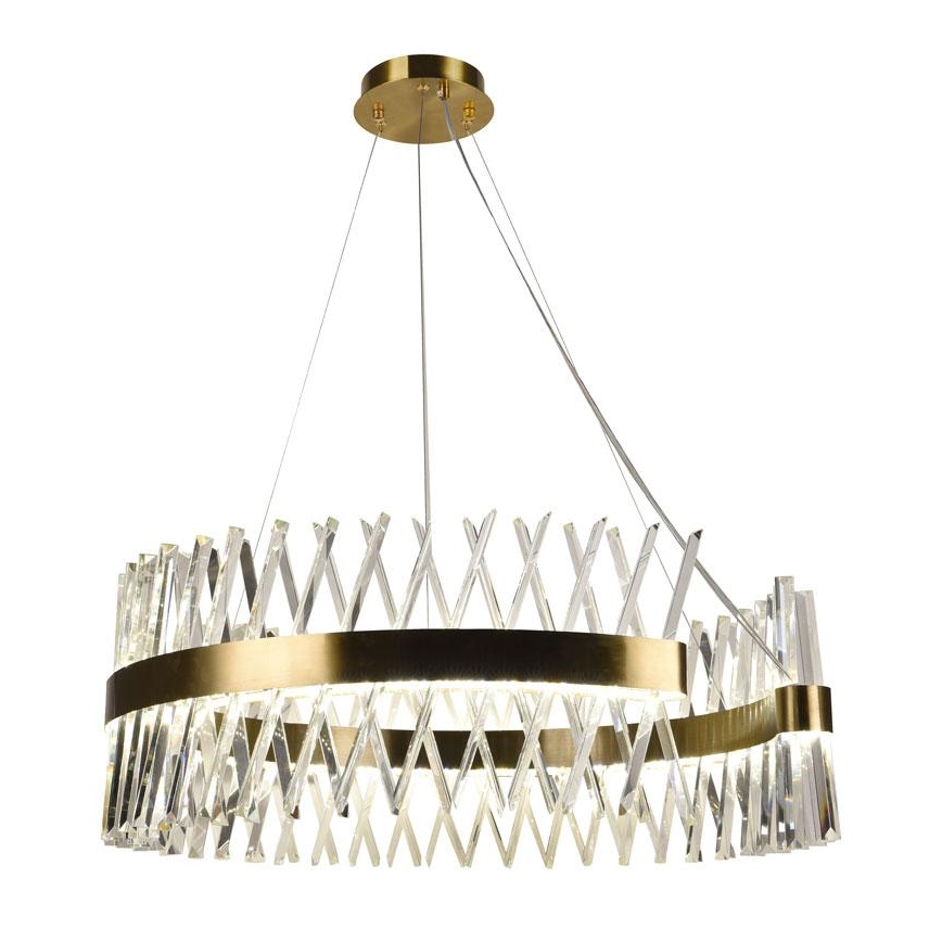 Lámpara de araña de cristal LED regulable en una cadena LED/175W/230V 3000-6500K dorado + control remoto