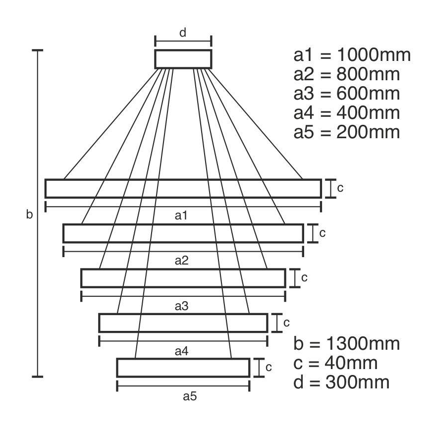 Lámpara de araña LED regulable LED/210W/230V 3000-6500K diá. 100 cm + control remoto