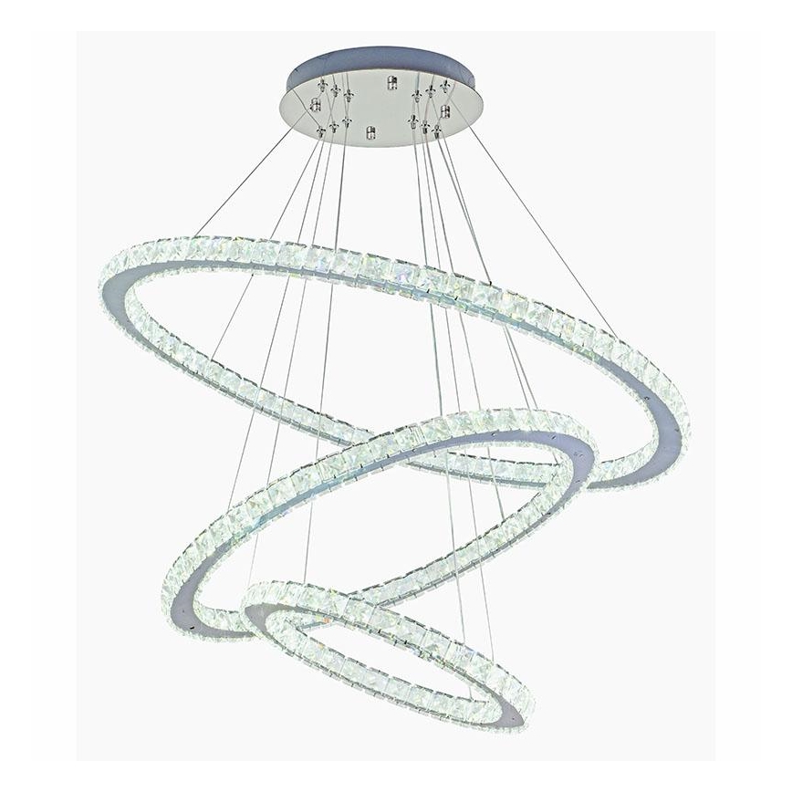 Lámpara de araña de cristal LED regulable en una cadena LED/210W/230V 3000-6500K plata + control remoto