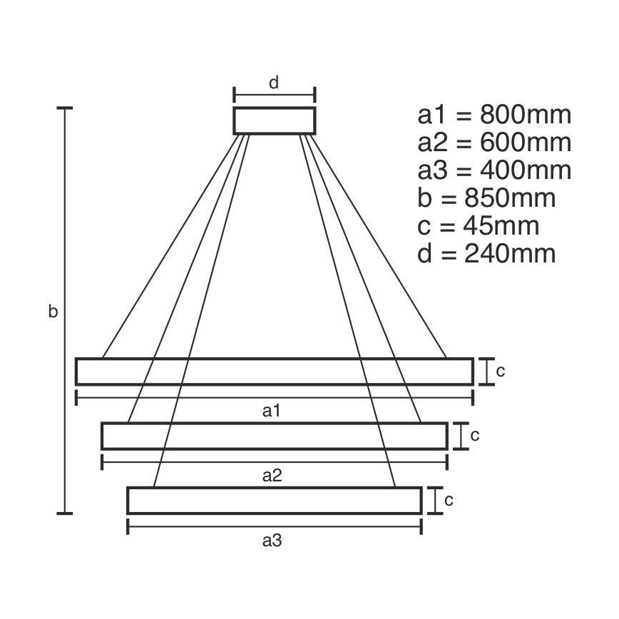 Lámpara de araña LED regulable LED/220W/230V 3000-6500K diá. 80 cm + control remoto
