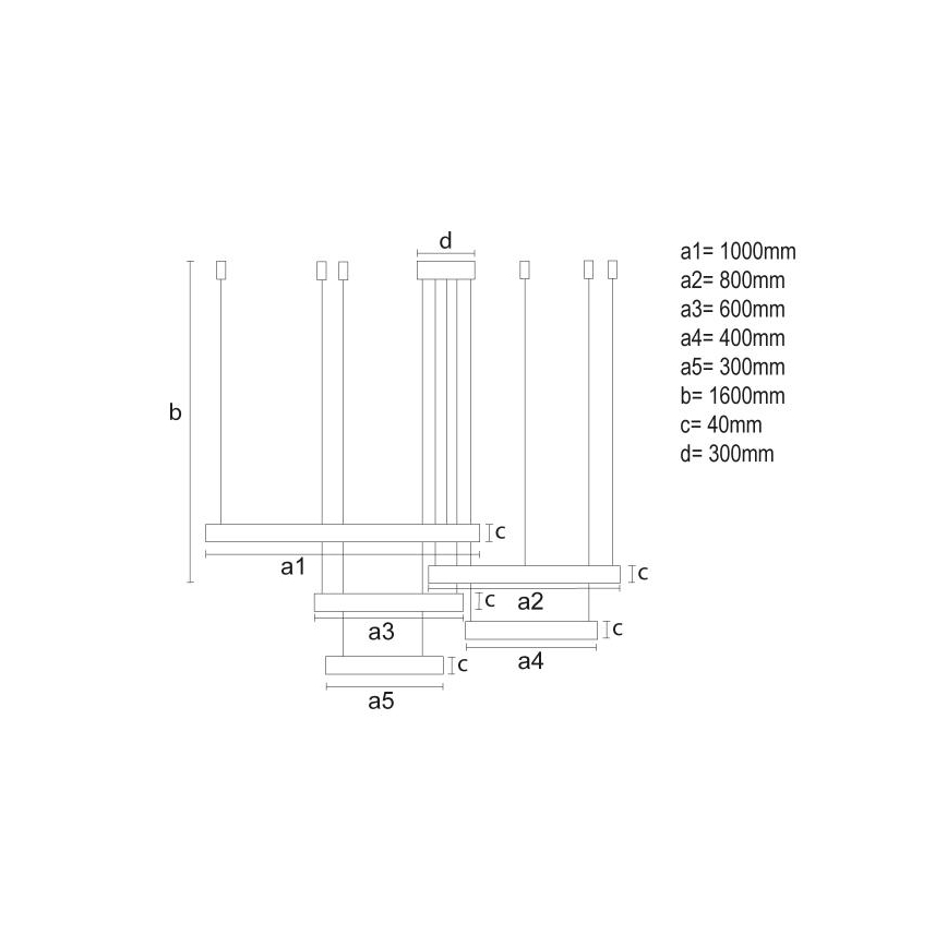 Lámpara de araña LED regulable LED/220W/230V 3000-6500K diá. 100 cm + control remoto
