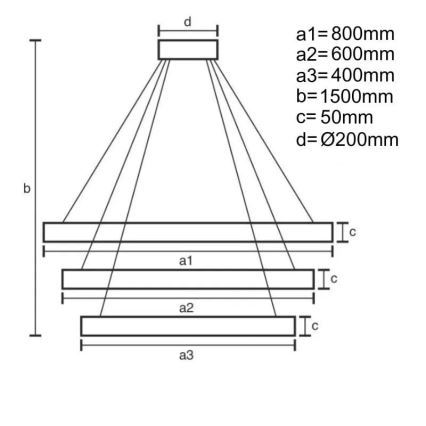 Lámpara de araña LED regulable LED/235W/230V 3000-6500K diá. 80 cm + control remoto