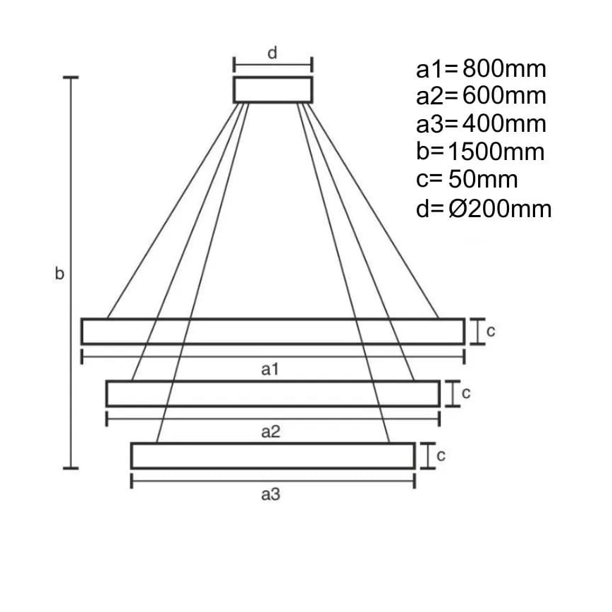 Lámpara de araña LED regulable LED/235W/230V 3000-6500K diá. 80 cm + control remoto
