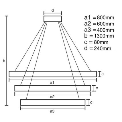 Lámpara de araña LED regulable LED/240W/230V 3000-6500K diá. 80 cm + control remoto