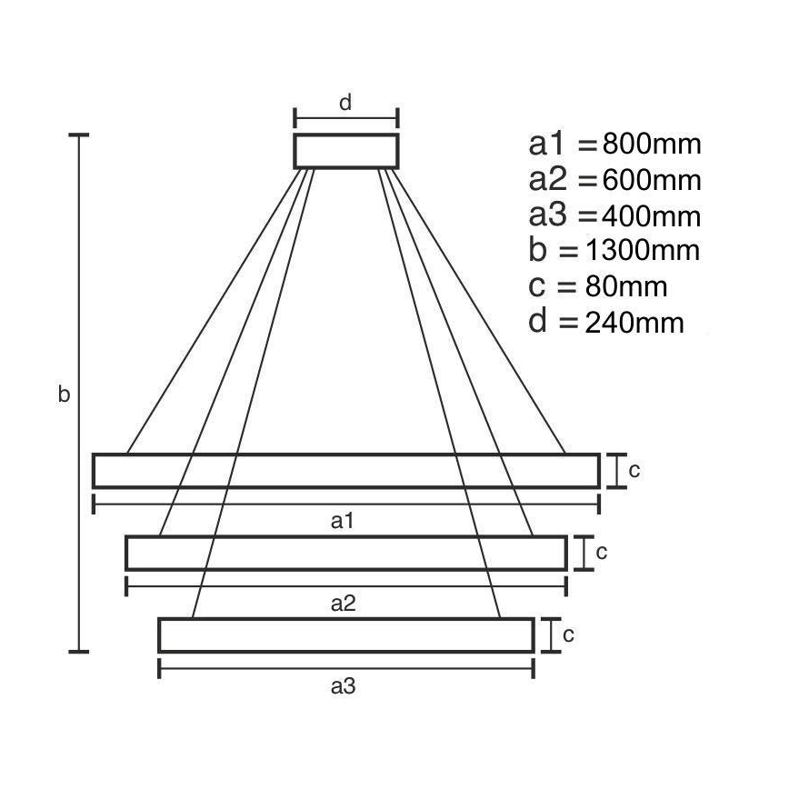 Lámpara de araña LED regulable LED/240W/230V 3000-6500K diá. 80 cm + control remoto