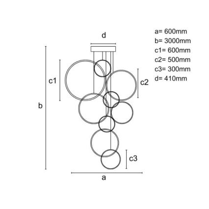 Lámpara de araña LED regulable LED/290W/230V 3000-6500K diá. 60 cm + control remoto