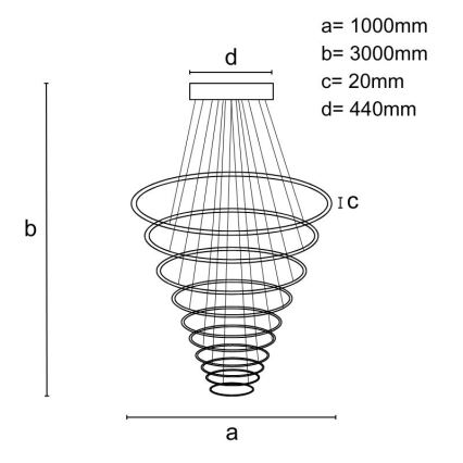 Lámpara de araña LED regulable LED/370W/230V 3000-6500K diá. 100 cm + control remoto