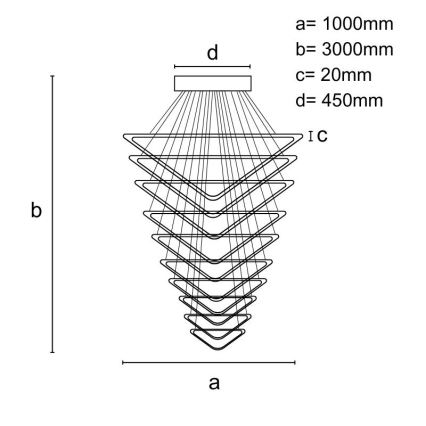 Lámpara de araña LED regulable LED/385W/230V 3000-6500K diá. 100 cm + control remoto